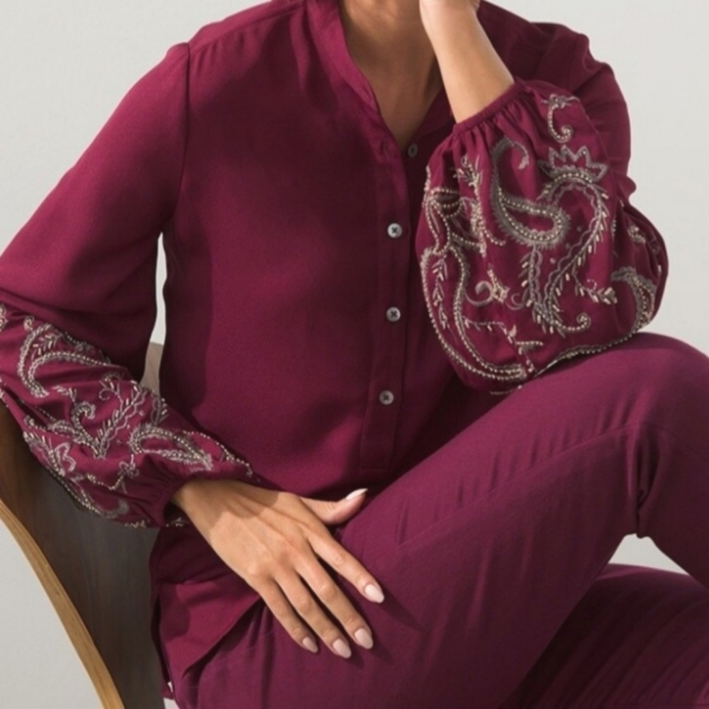 Embellished Sleeve Top
